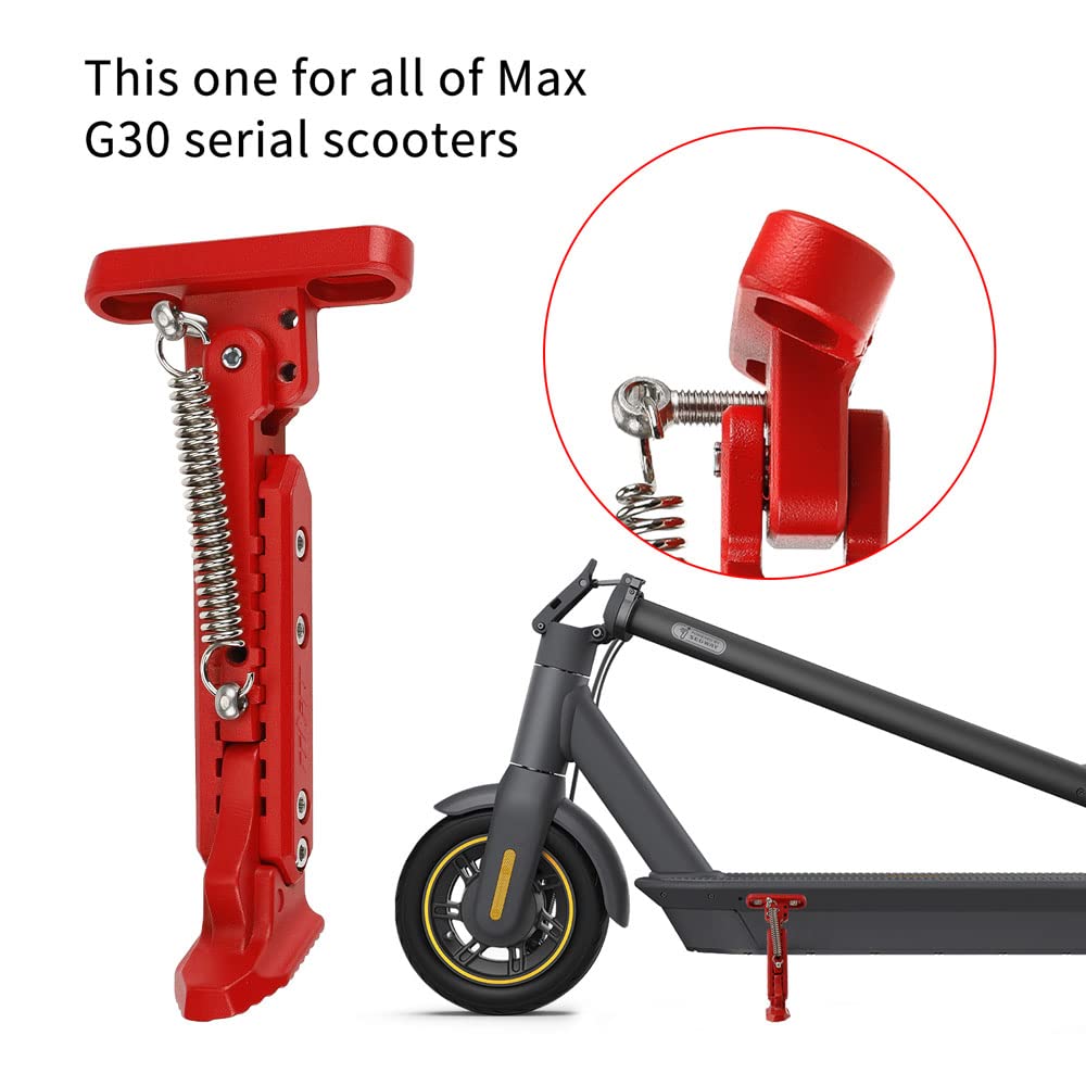 Soporte de pie extensible para patinete eléctrico, soporte de estacionamiento lateral ajustable compatible con Max G30, Negro -