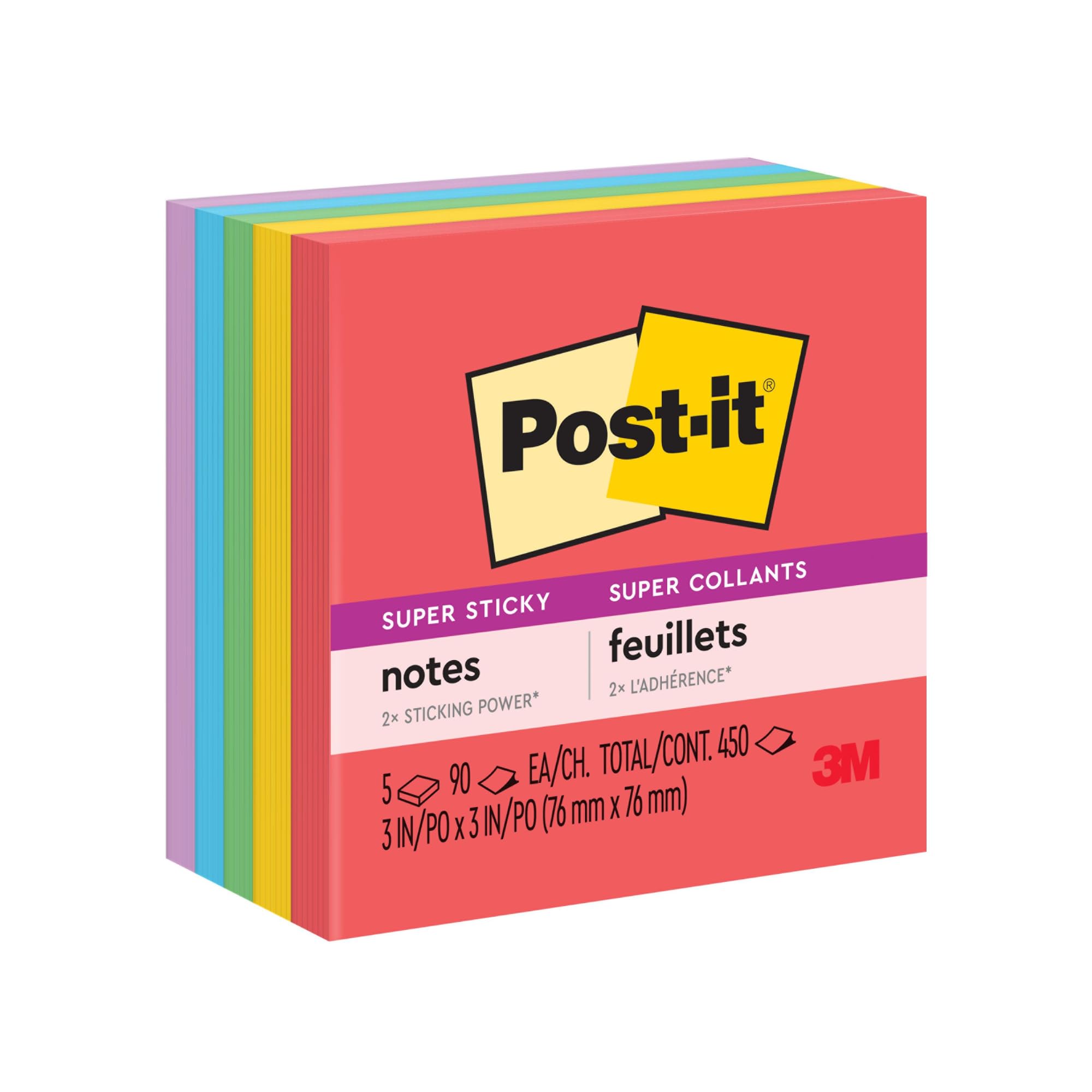 Amazon.co.jp: Post - itノート、スーパースティッキー、3インチx 3