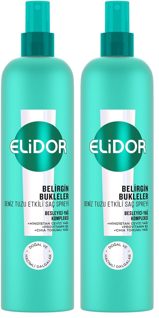 Elidor Belirgin Bukleler Deniz Tuzu Etkili Saç Spreyi 190 ml (2 paketi)