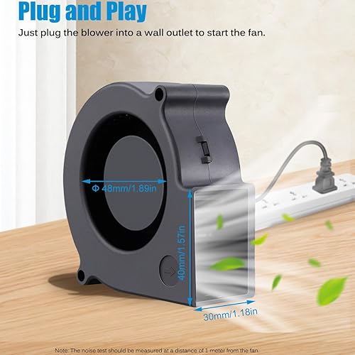 Miniatura 10 de GDSTIME Ventilador soplador doble rodamiento de bolas 4.724in x 4.724in x 1.260in (4.72 x 4.72 x 1.26 pulgadas) 110 V 115 V 120 V 220 V 240 V