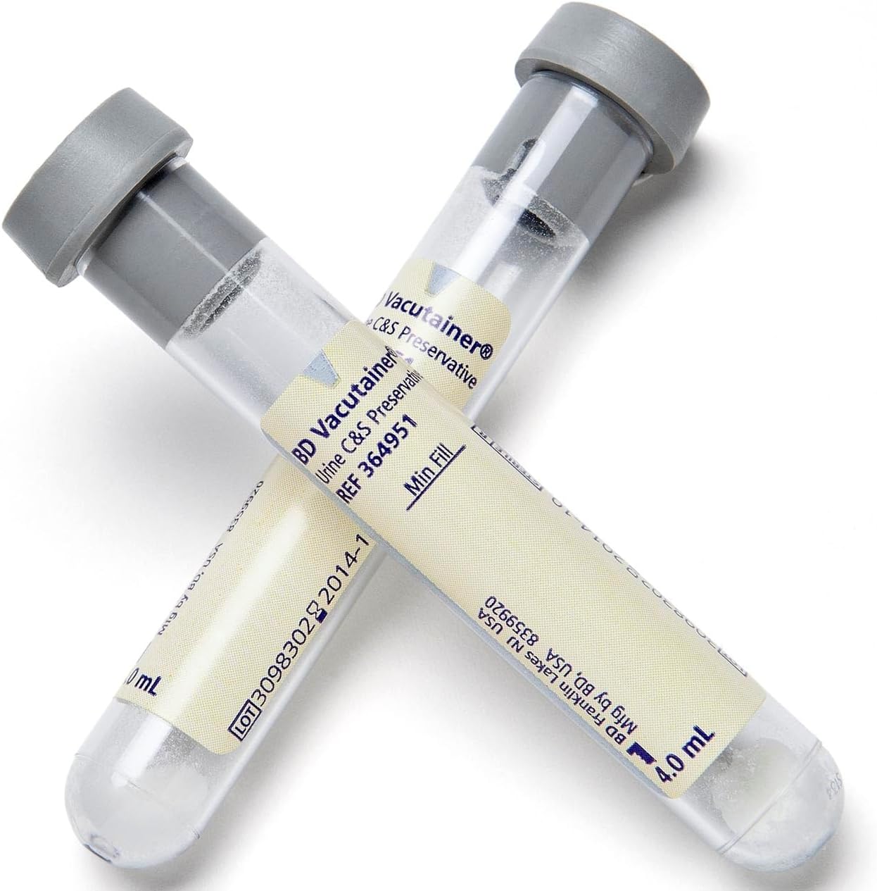 Vacutainer Bulk Urine Tubes: Culture & Sensitivity Tube, 13x75 mm, 4 mL, Boric Acid Preservative, 100 Count