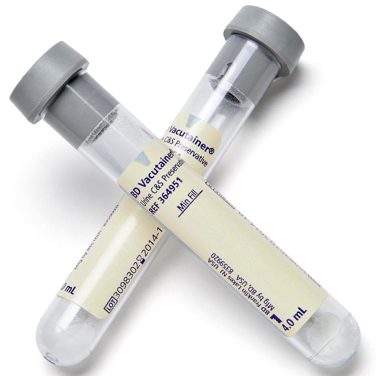 Vacutainer Bulk Urine Tubes: Culture & Sensitivity Tube, 13x75 mm, 4 mL, Boric Acid Preservative, 100 Count