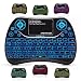 ANEWKODI Mini Wireless Keyboard with Touchpad Mouse Combo & Backlit Multimedia keys, 2.4GHz USB Rechargeable Handheld Remote Control Keyboard for Smart TV/Laptop/PC/X-box/Android TV Box