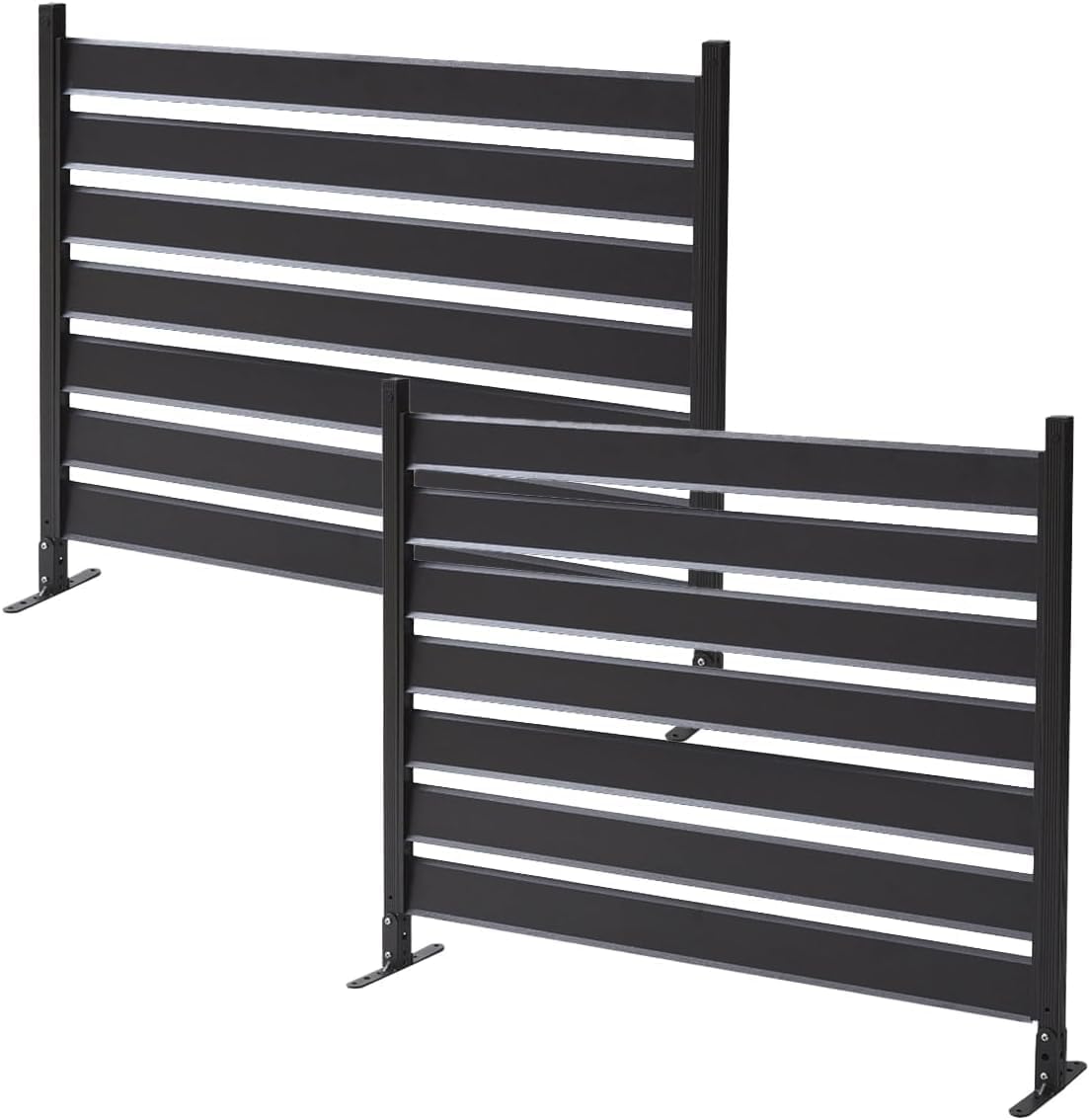 アルミボーダーフェンス 2 個セット 幅 90&times; 高さ 79cm フェンス 目隠し アルミ ルーバー 衝立 屋外 日よけ 組立簡単