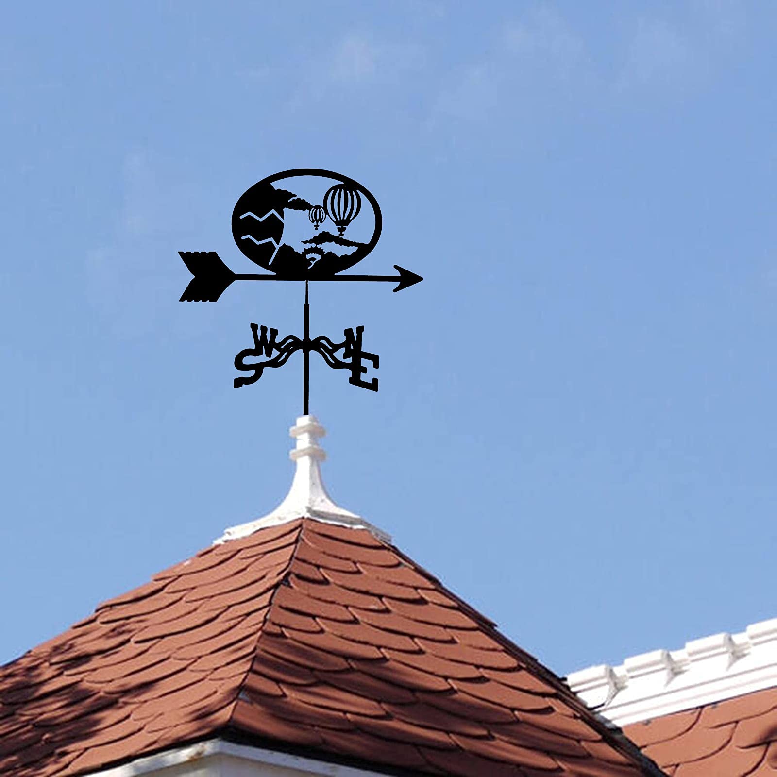 Wetterfahne aus Metall, Edelstahl, Windfahne für den Garten, zur Anzeige der Himmelsrichtung, Dachdekoration, Messwerkzeug