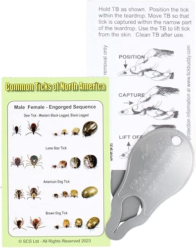 Tick Buddy - Herramienta de eliminación de garrapatas de acero inoxidable para perros, gatos, mascotas y personas