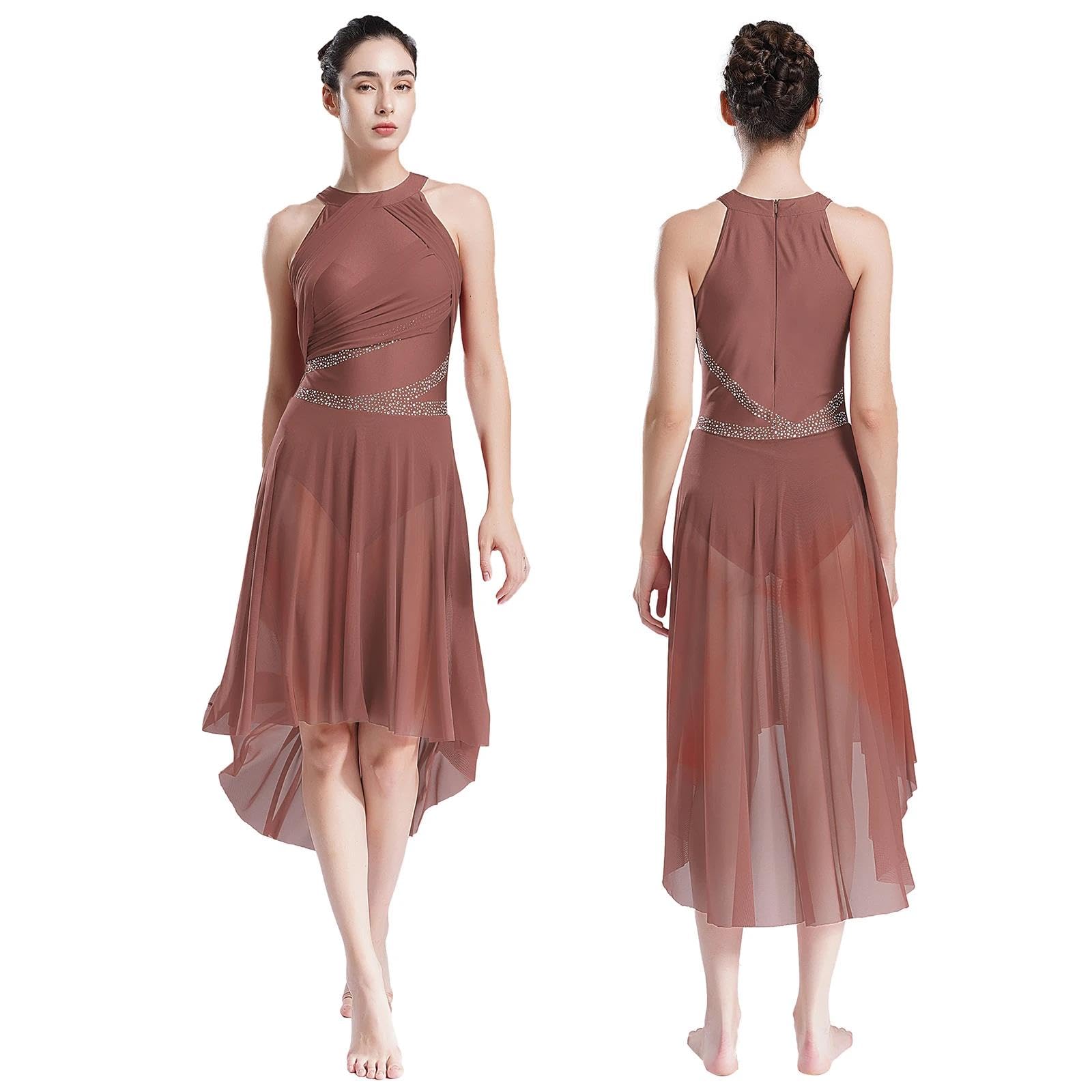 Sexy Mujer Transparente Diario Infantiles Ruchabeados De Baile Asimétricos del Dobladillo