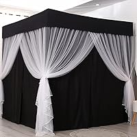 Vista 2 de Dosel de cama de princesa de 4 esquinas y linda mosquitera para cama de niñas, dormitorio de adultos, habitaciones de niños; cortina de mosquitero