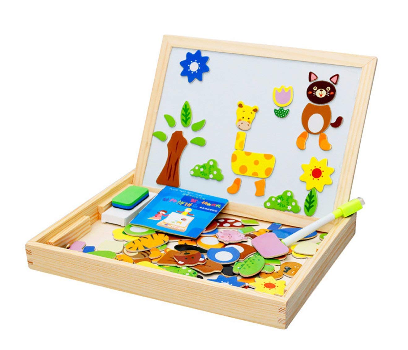 Bestie toys Educational Learning Board Multipurpose Double-Sided, Magnetic Wooden Puzzle Writing, Puzzle, White and Black Board (B0B63TNGRX) Amazon Price History, Amazon Price Tracker