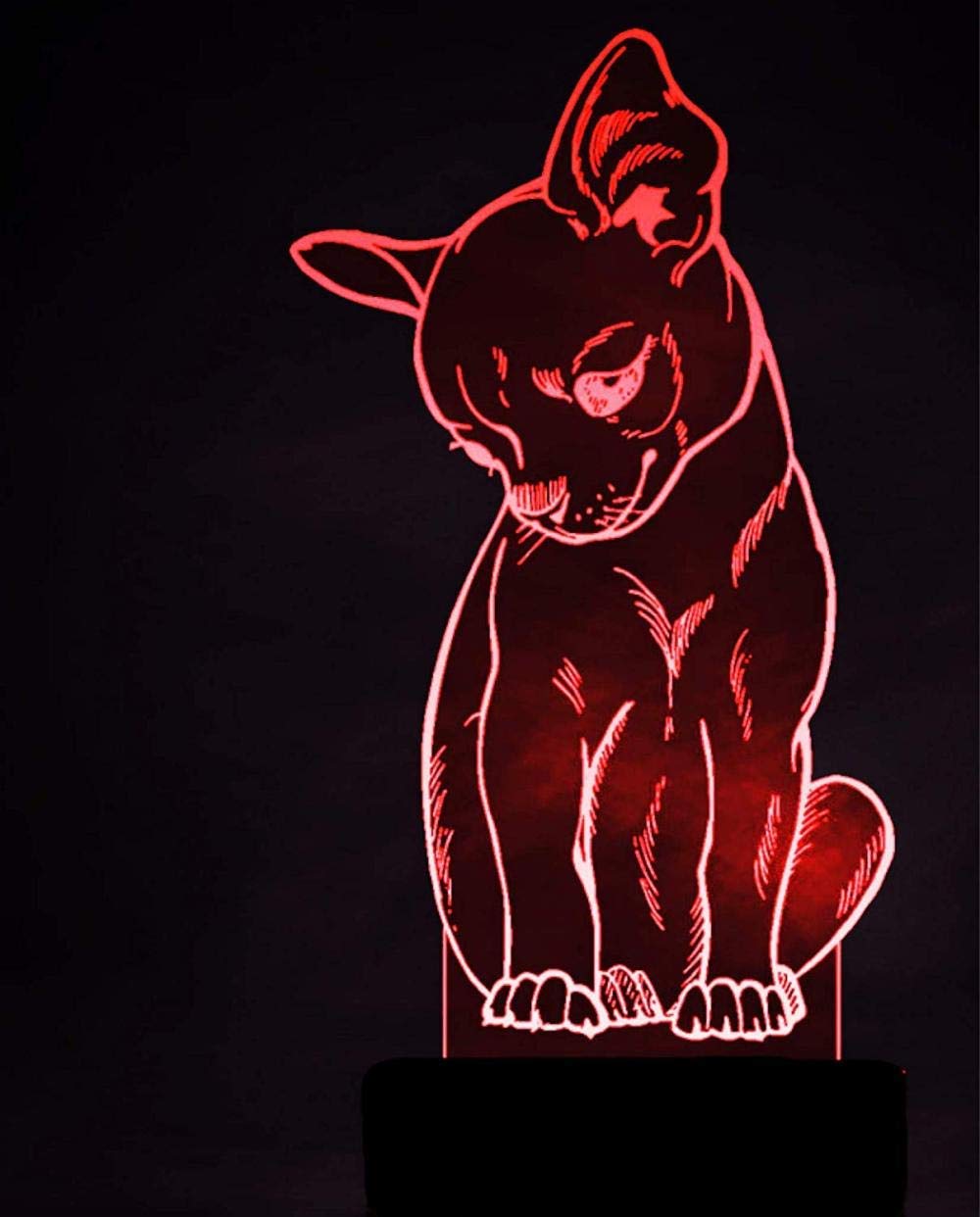 3D LED Lamps Chihuahua Dog Fox Optical Illusion Night Light 7 Colors Contact Art Sculpture Lights with USB Cables Lamp Decoration Bedroom
