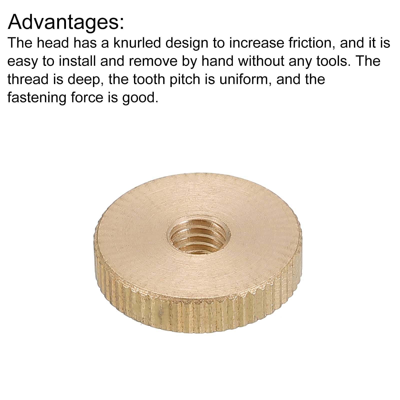 10Pack Flat Knurled Thumb Nuts, M5x16x5xmm Pass Hole Nut, Aluminum Alloy, Blue