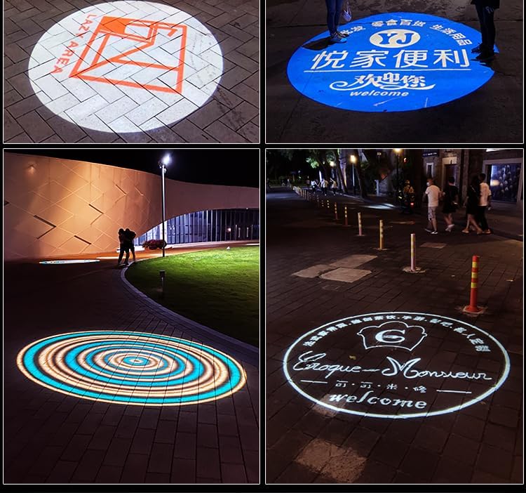 ARXENOVATH GOBO Projector LED Logo GOBO Projector Image Rotation with DJ Effect Light Custom Gobos for Company Restaurant Store Wedding Advertising Outdoor Indoor Use 15w