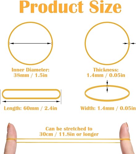 Miniatura 10 de Selizo 1000 bandas elásticas pequeñas de goma surtidas para oficina, banco, hogar y varios propósitos