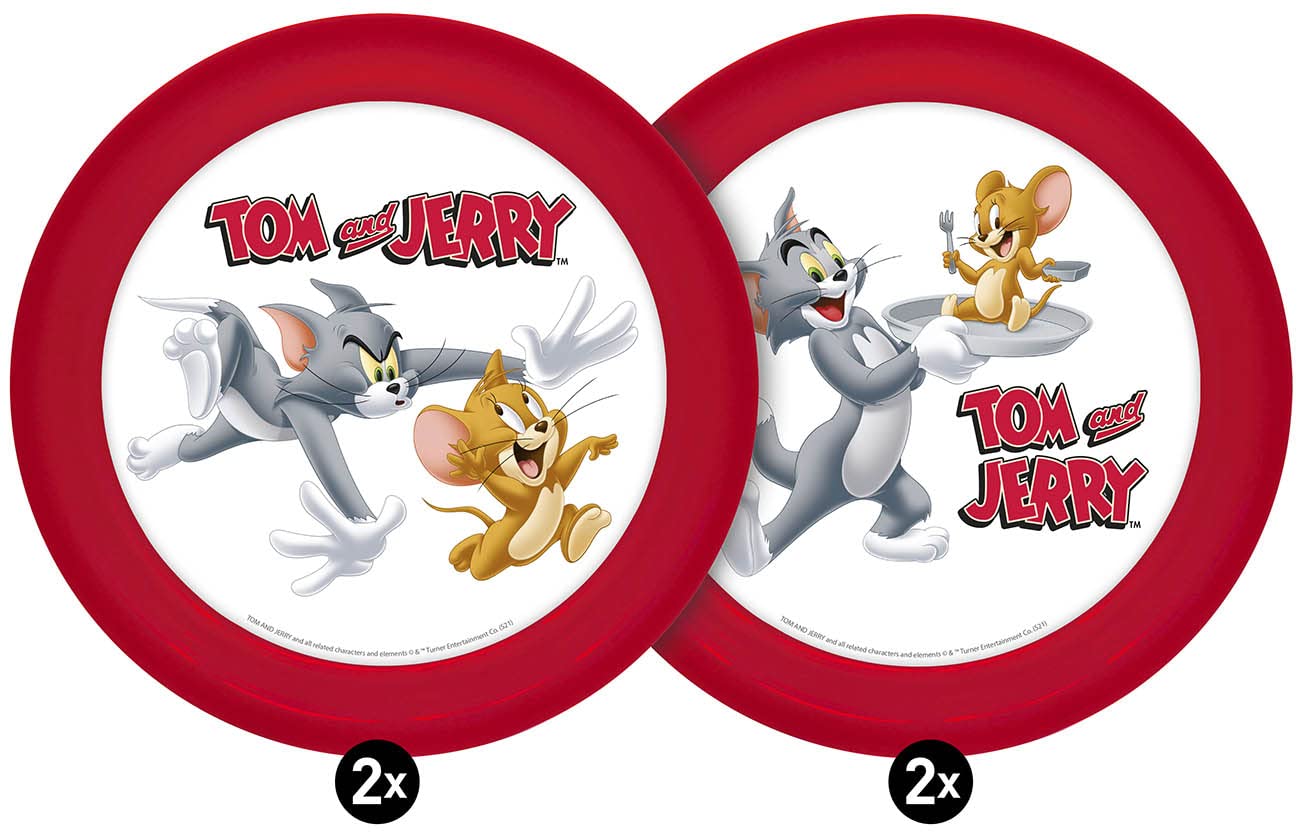 Talerz Tom & Jerry zestaw 4 szt. 21 cm