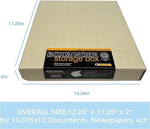 Miniatura 2 de Lineco, Archival - Caja de álbum de conservación de 3 anillas, 12.25 x 11.25 x 2 pulgadas, diseño único para almacenar, conservar, organizar fotos,