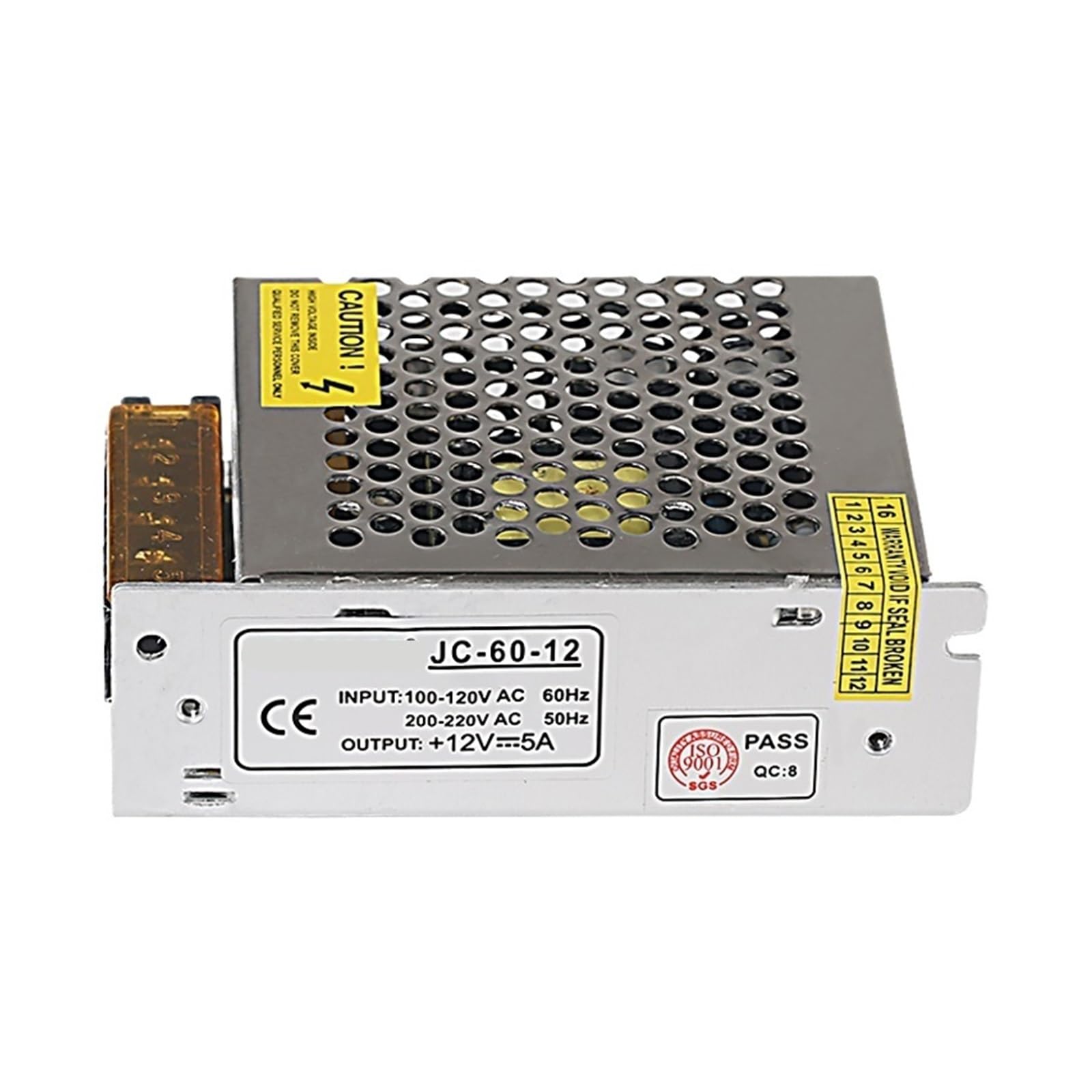Alimentation LED 12V 5A 60W transformateur de tension régulé pour ruban lumineux AC 110V 240V