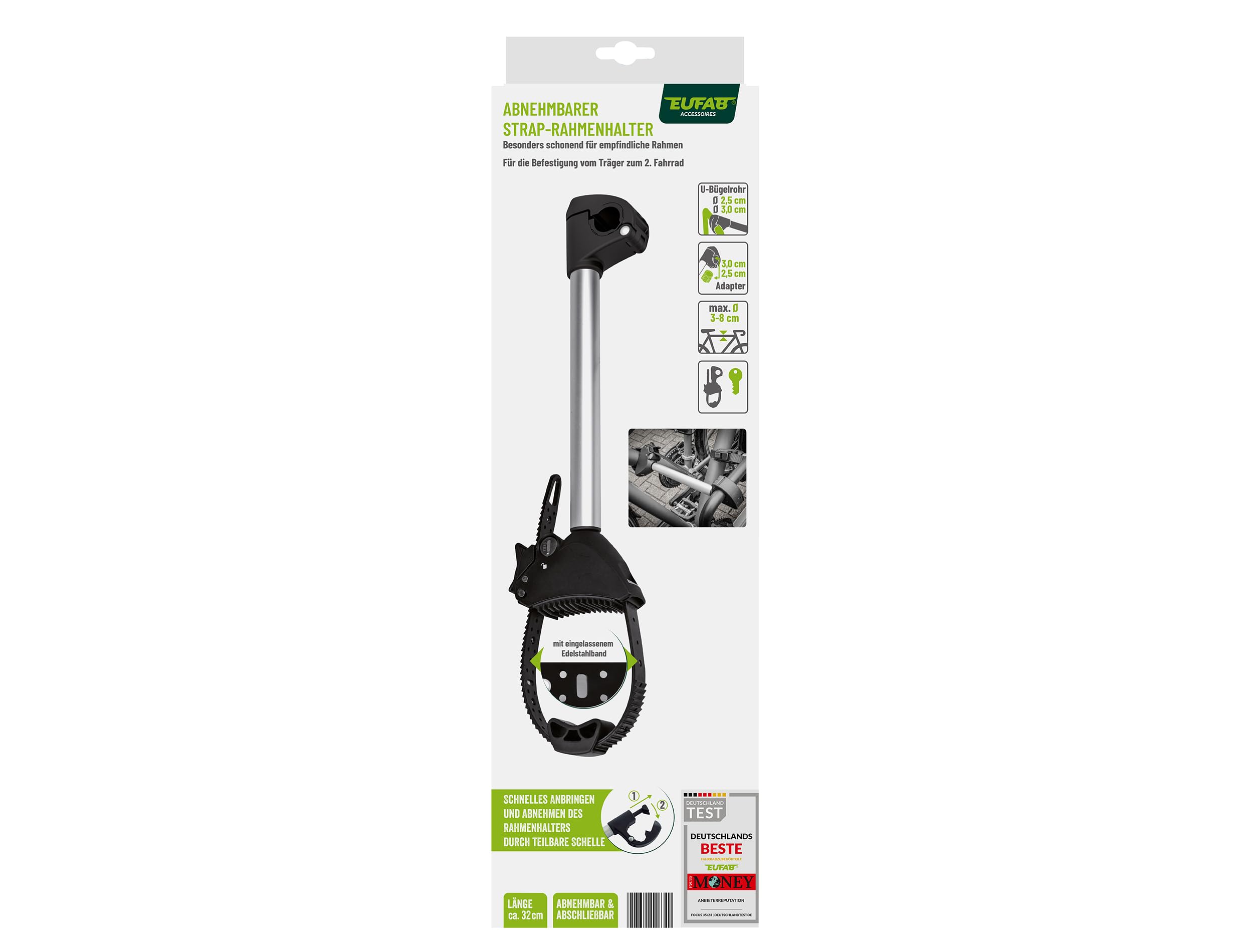 Supporto per telaio lungo Ø 25 + 30 mm
