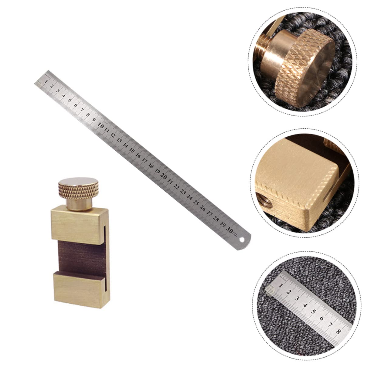 3 Set Di Di Marcatura Limitatore In Ottone Per Lavorazione Del Legno Righello Di Marcatura Dritto Strumento Di Misurazione Per Marcatura Per Lavorazione Del Legno