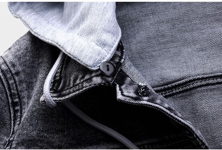 LifeShe Women's Casual Detachable Hoodie Denim Jacket - Image 2