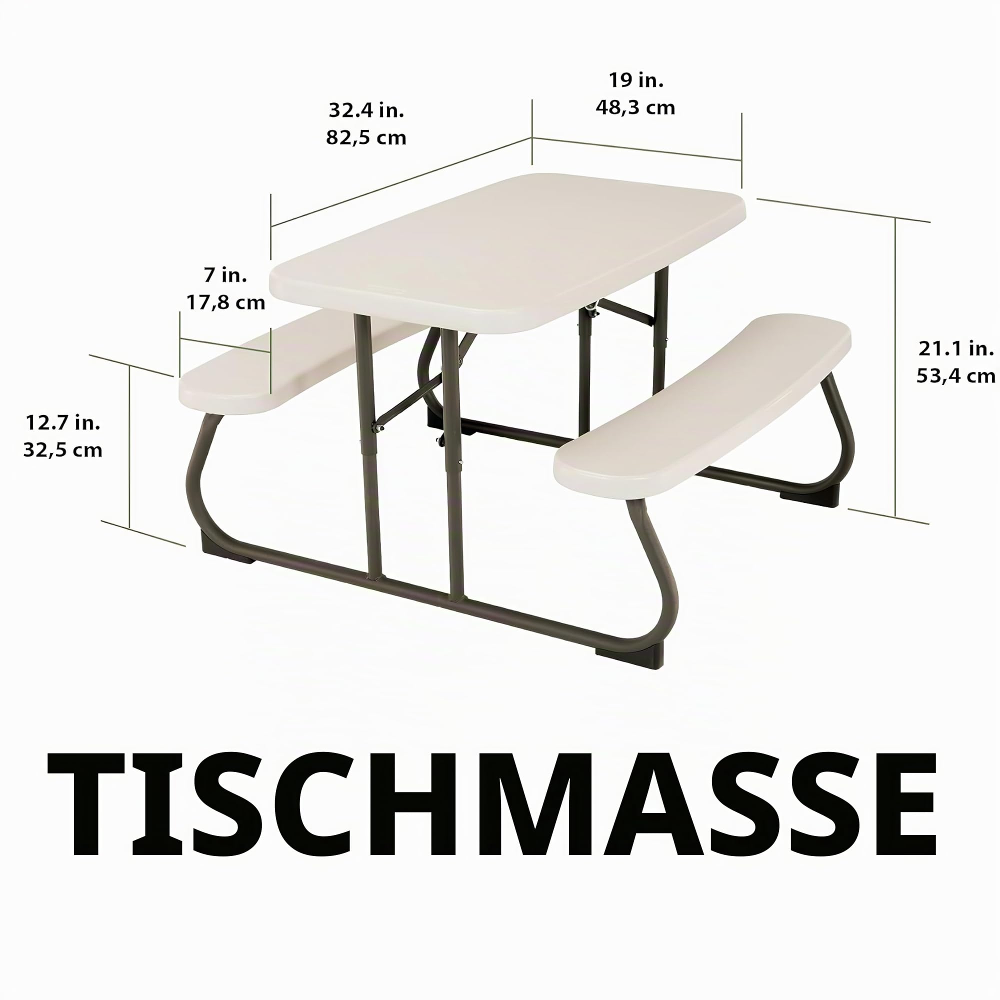 LIFETIME Picknicktisch, leichtgewichtig, zusammenklappbar, Beige