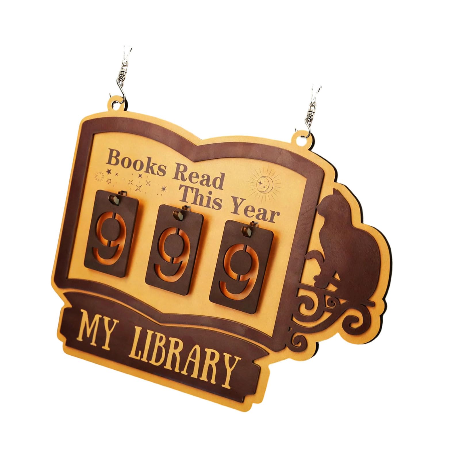Personality Book Trackers Sign, Books Read This Year Counter Lover Gift Table Library Decors Bookshelf Accessories Bookshelf Decors Read This Year Counter
