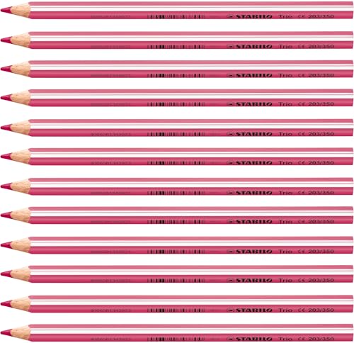 STABILO - Matita colorata triangolare - Trio thick | Confezione da 12, Rosa