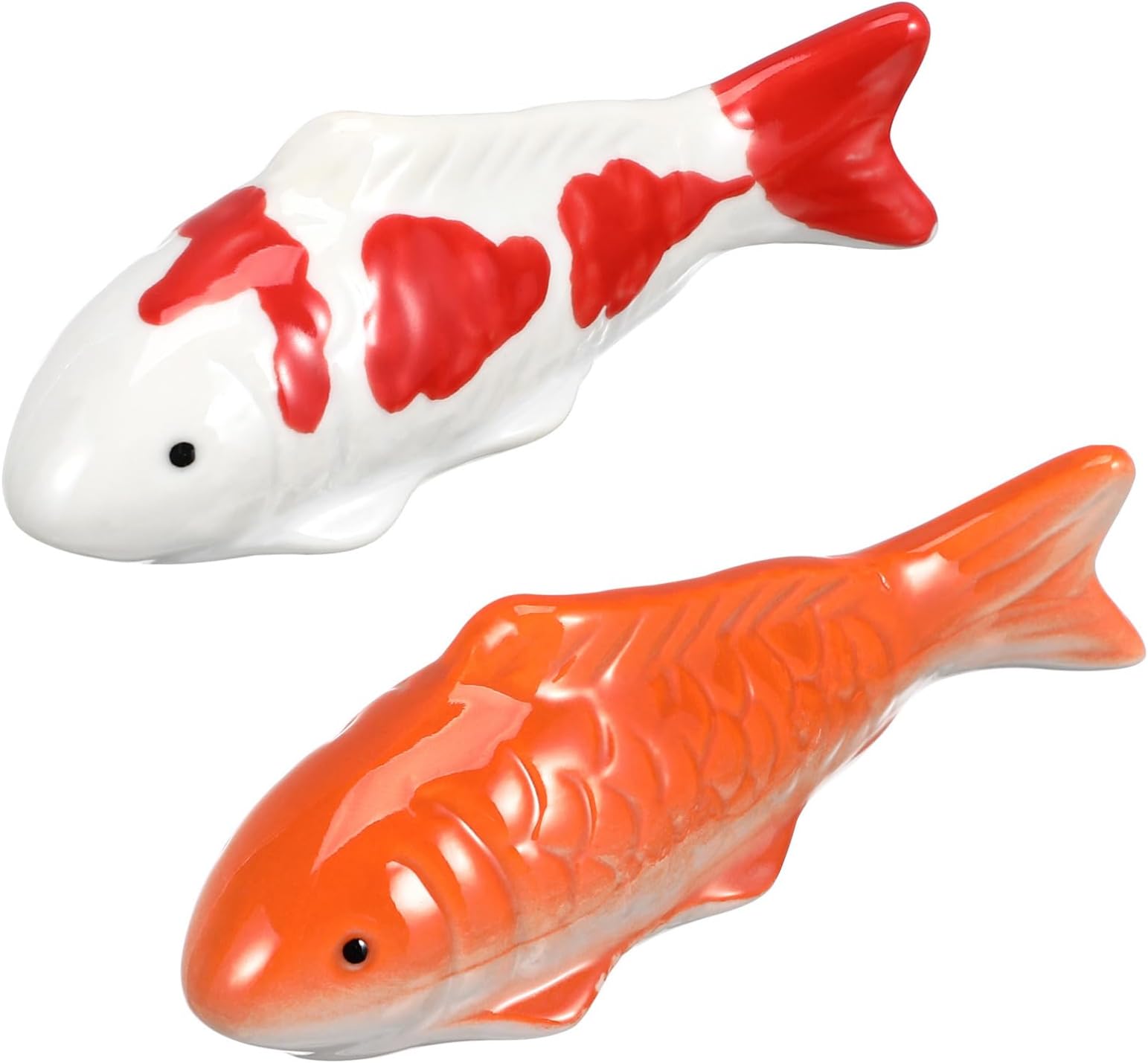 DOITOOL Ceramic Floating Fish, 2PCS Floating Koi Fish, Floatable Aquarium Goldfish Figurines for Tank Aquarium
