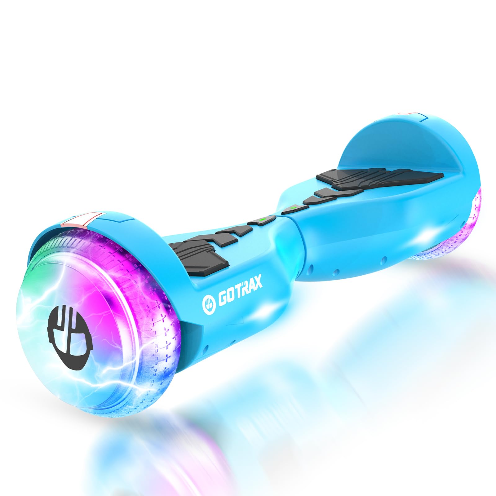 Gotrax LED light Hoverboard with 6.5" LED Wheels & Music Speaker, Max 5/6 Miles Range, 6.2mph Power by Dual 200W/250W Motor, UL2272 Certified and 65.52Wh/93.6Wh Battery Self Balancing Scooters for 44-176lbs Kids