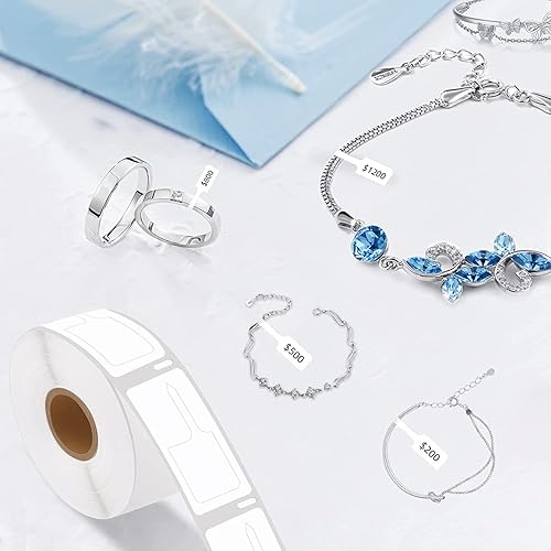 Miniatura 3 de Cruxer 12 rollos de etiquetas de precio de repuesto para DYMO 30373, etiquetas de joyería, etiquetas de película térmica estilo cola de rata, 7/8 x