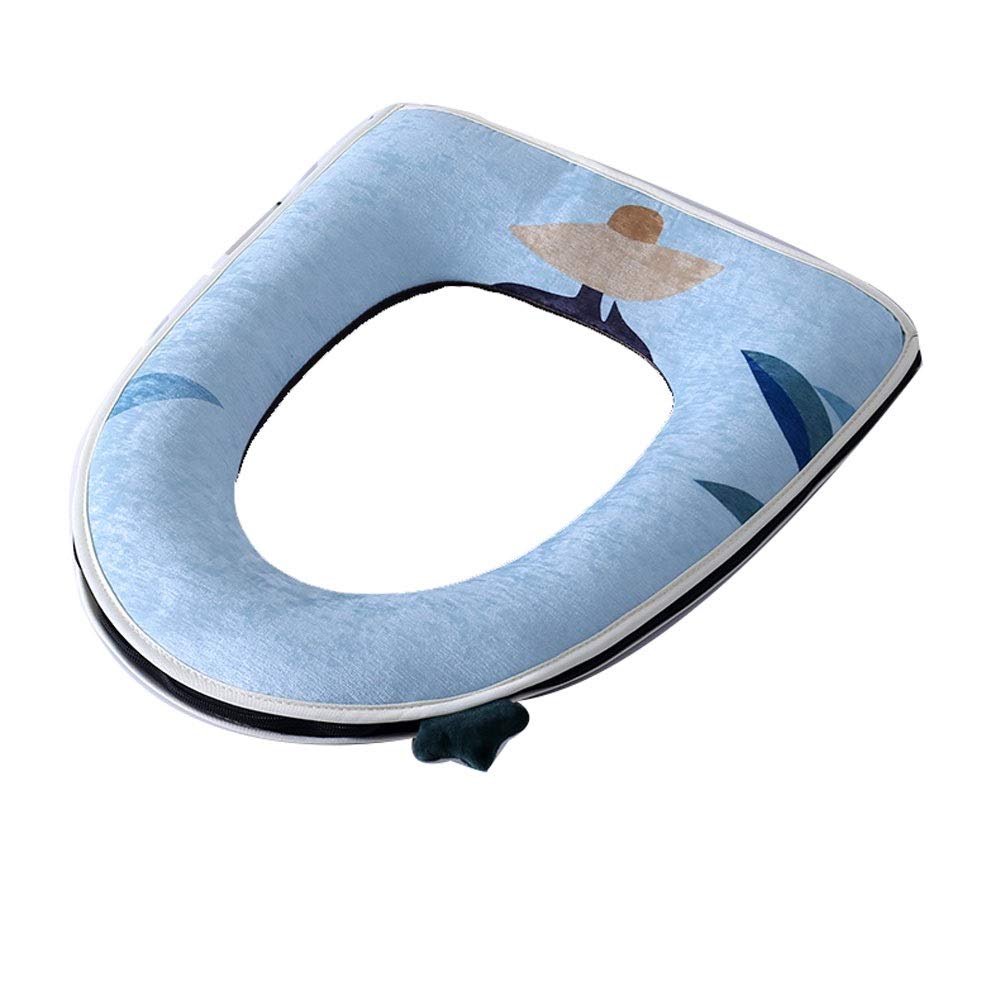 OPFdfhDFH Toilet seat covers, toilet seat cushion,Toilet Seat Pads Universal Large Cushion Household Four Seasons Gasket Winter(Blue)