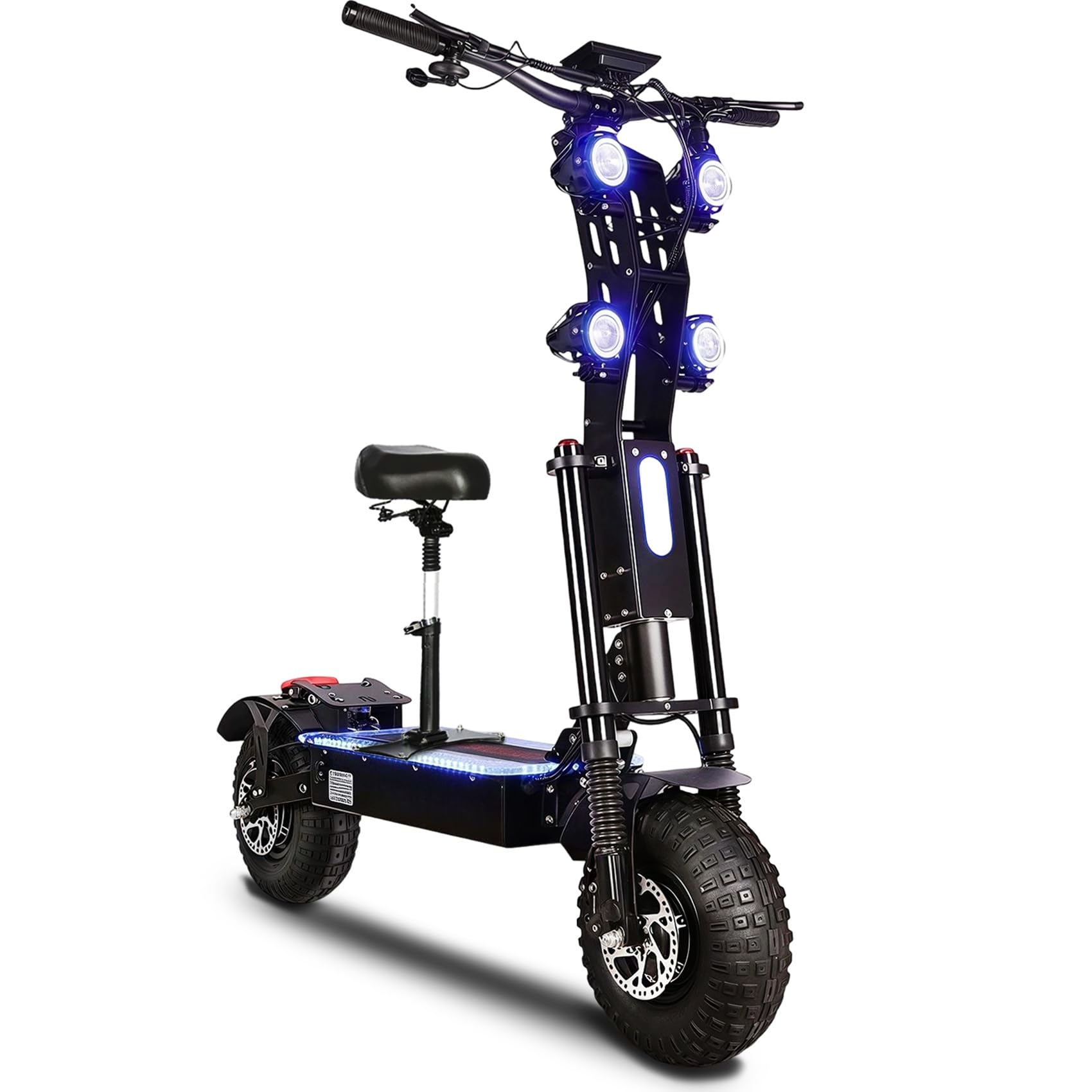 Foldable Electric Scooter with Seat for Adults High Power 10000W Dual Motor 72V 40A Extra Long Range 14