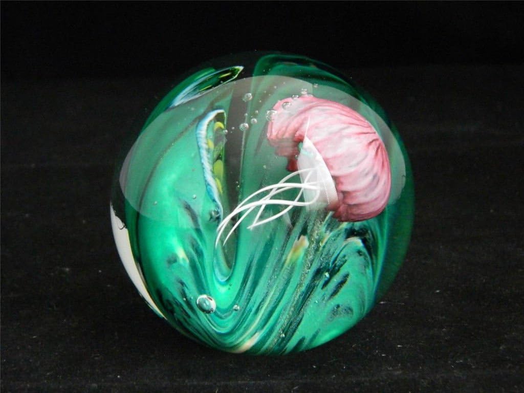Glass Eye Studio Environmental Phantom Of The Sea Jellyfish Paperweight Office