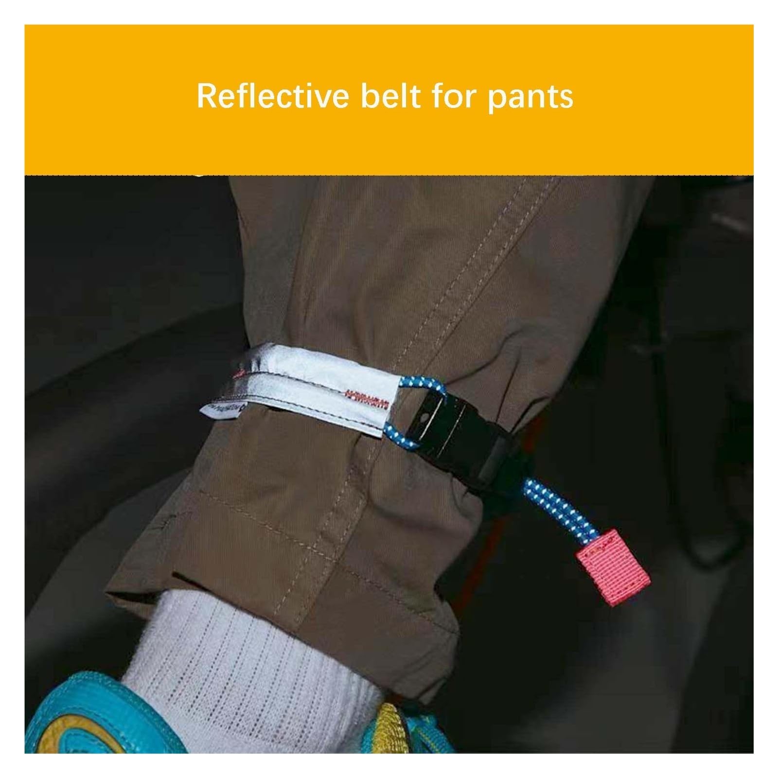 Correas elásticas reflectantes para las piernas del tobillo, bandas de seguridad de alta visibilidad para ciclismo, equitación nocturna