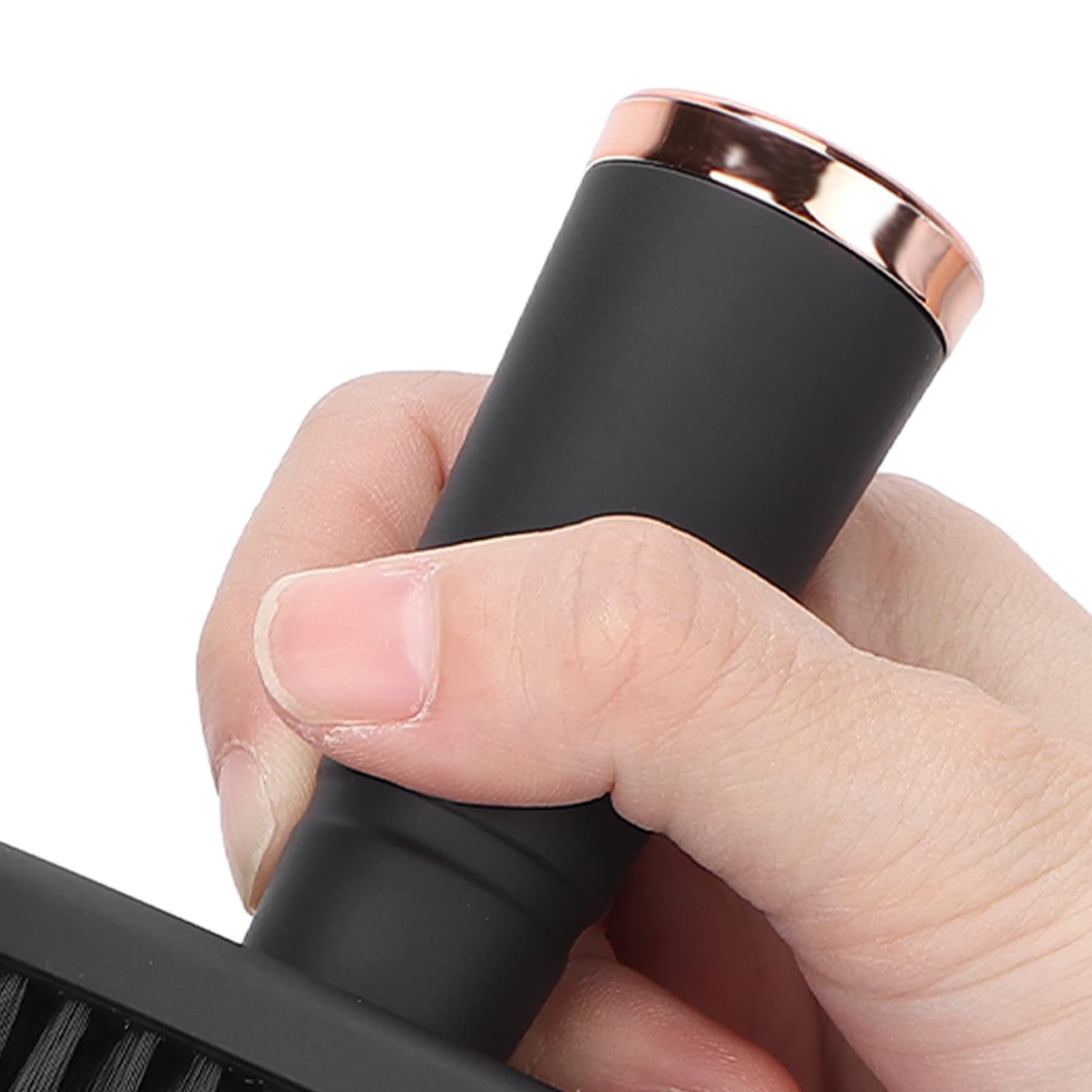 Brrnoo Spazzola per Capelli Barba Triturata in Nylon con Manico Nero Satinato a Setole Ordinate per Uso Domestico Barbiere
