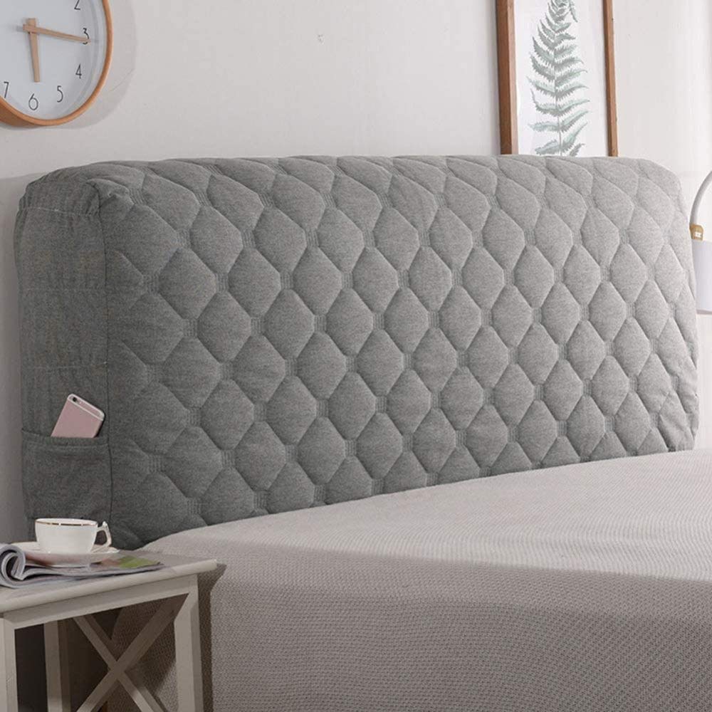 Headboard Cover Slipcover Protector Stretch Dustproof Bed Head Cover for Twin Queen Full California King Size Beds Decorative Protectors， for Headborad,Gray-210cm(83")