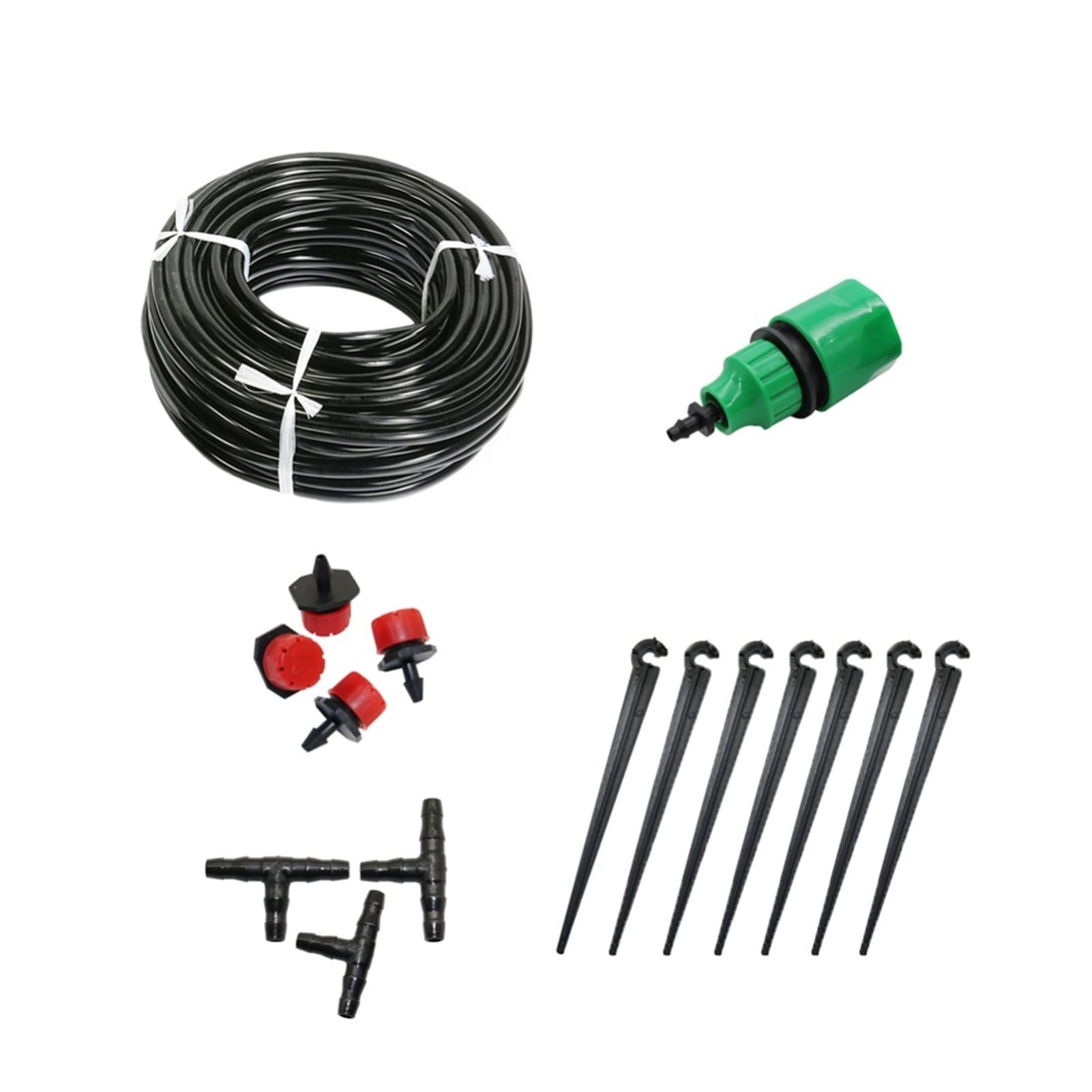 Tropfbewässerungs-Set, 5 m/10 m/20 m Schlauchbewässerungs-Set, Garten, automatisches Ausgießen, Tropfbewässerungssystem, verstellbarer Tropfer, Bewässerungs-Set (Farbe: 5 m Anzug)