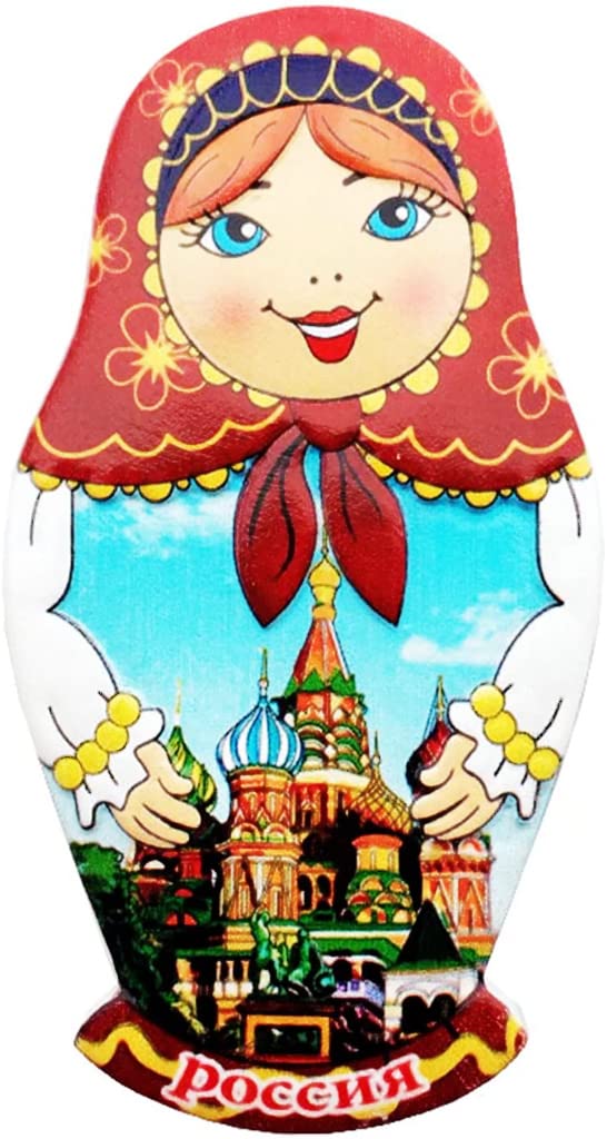 Moscow Matryoshka Russia Magnet Fridge Refrigerator Magnet Decoration Sticker Souvenir Resin Crafts Kitchen Whiteboard