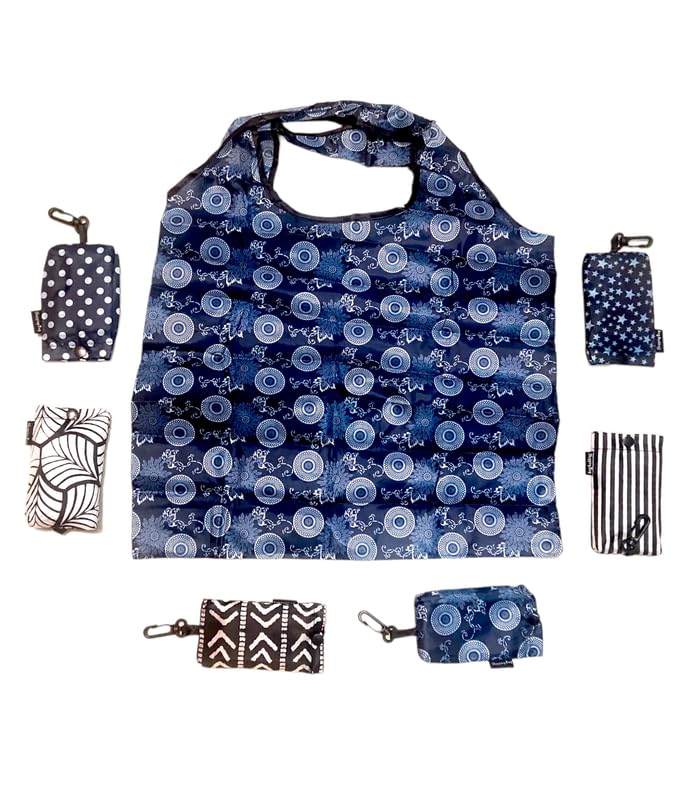 Image of Designer Pattern Reusable and Foldable Shopping Bag /Tote Hand bag /Travel Bag /Grocery Bag | Heavy Duty, Eco Friendly | Compact, Lightweight and Convenient