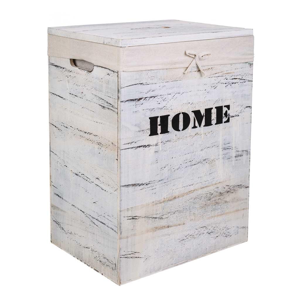 WANDERLUST DECO Cestos Ropa de Madera Set 2 pzas 40x30x54-34x26x47