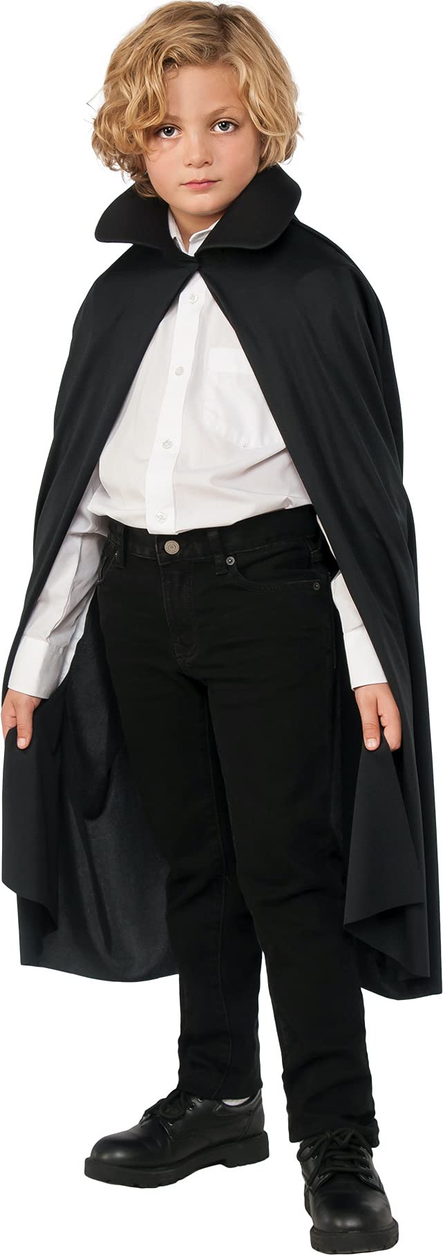 Rubies Black 36 inch Long Fabric Cape With Foam Filled Collar for Kids, Unisex No Size