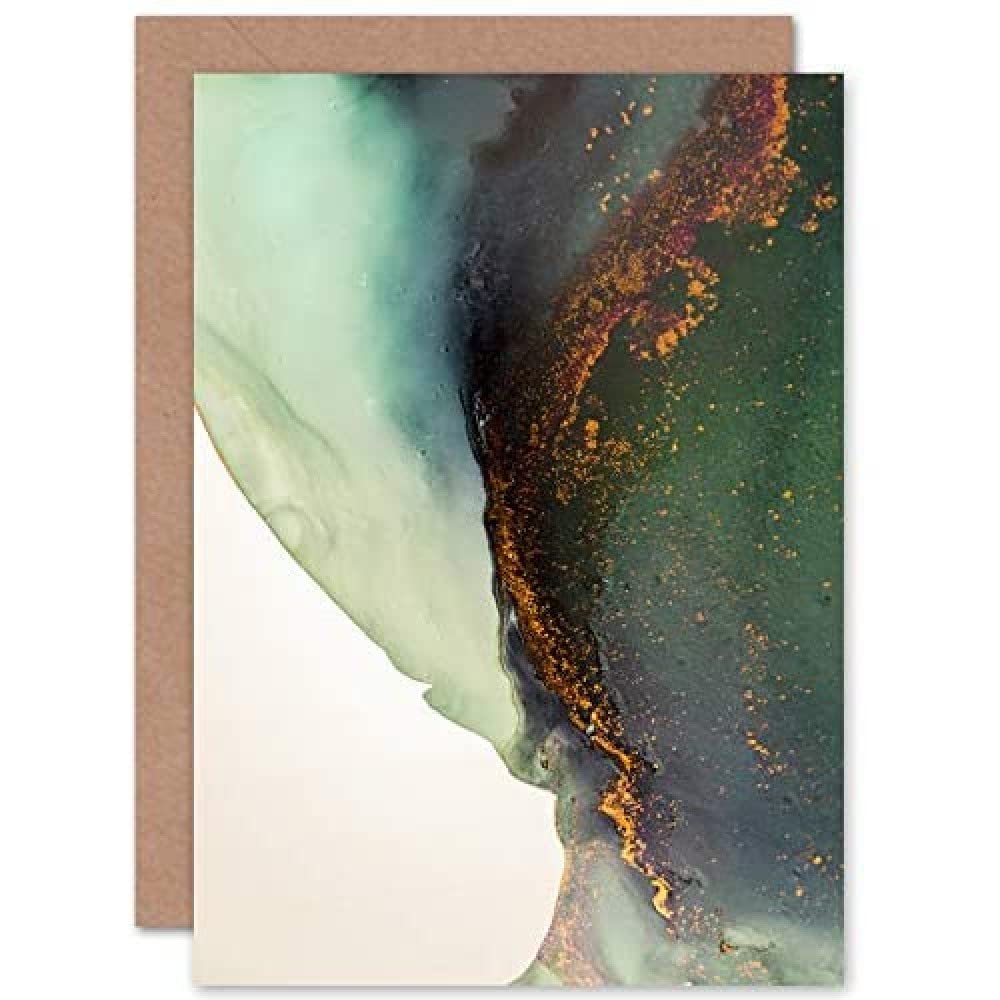 Artery8 Abstract Paint Greeting Card - Green