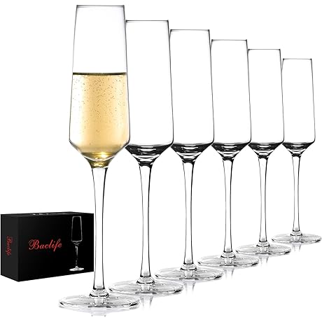 Champagne Glasses Set of 6: Handblown Elegance for Special Occasions