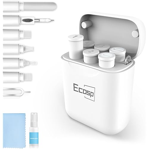 Phone Cleaning Kit,Multitool AirPod Cleaner Kit,Cell Phone Cleaning Repair and Recovery Phone (TypeC) Charging Port,Lightning Cables and Connectors,Easy to Store and Carry Design,White