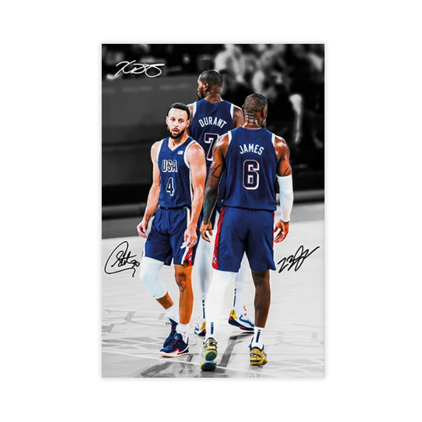 NBA 大判　ポスター　レブロン　カリー　ジョーダン　KD コービー　バスケ Amazon.com: ysyacj Kevin Durant Lebron James Steph Curry Canvas