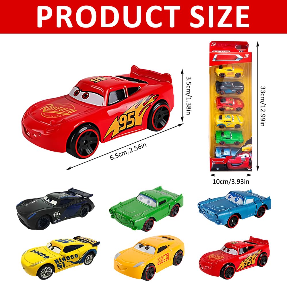 Pixar Cars Mini Voiture Enfant Métal 6 Pièces Jouet pour Garçons Filles 3 Ans