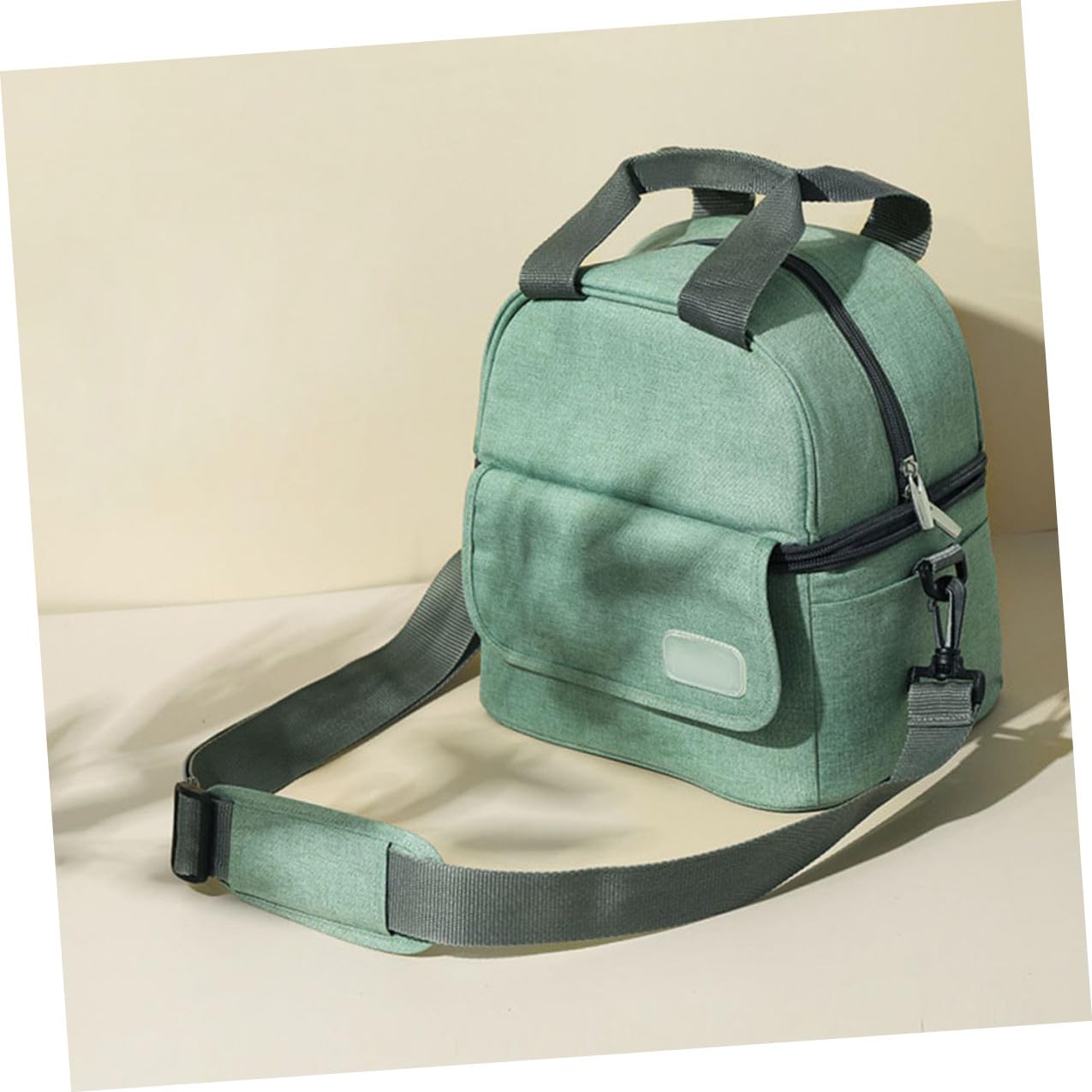 Vaguelly Bolsa para Leche Materna de Doble Capa Diseño Portátil y Cierre de Cremallera de Dos Vías, Material de Poliéster y Algodón Bolsillos Laterales y Trasero