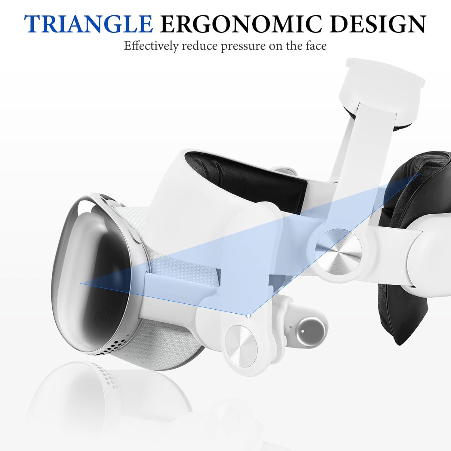 Geekria Comfort Head Strap Compatible with Apple Vision Pro, Detachable Strap Replacement, Soft Cushion Reduce Facial Stress, Ergonomic Adjustable Durable HeadStrap VR Accessories