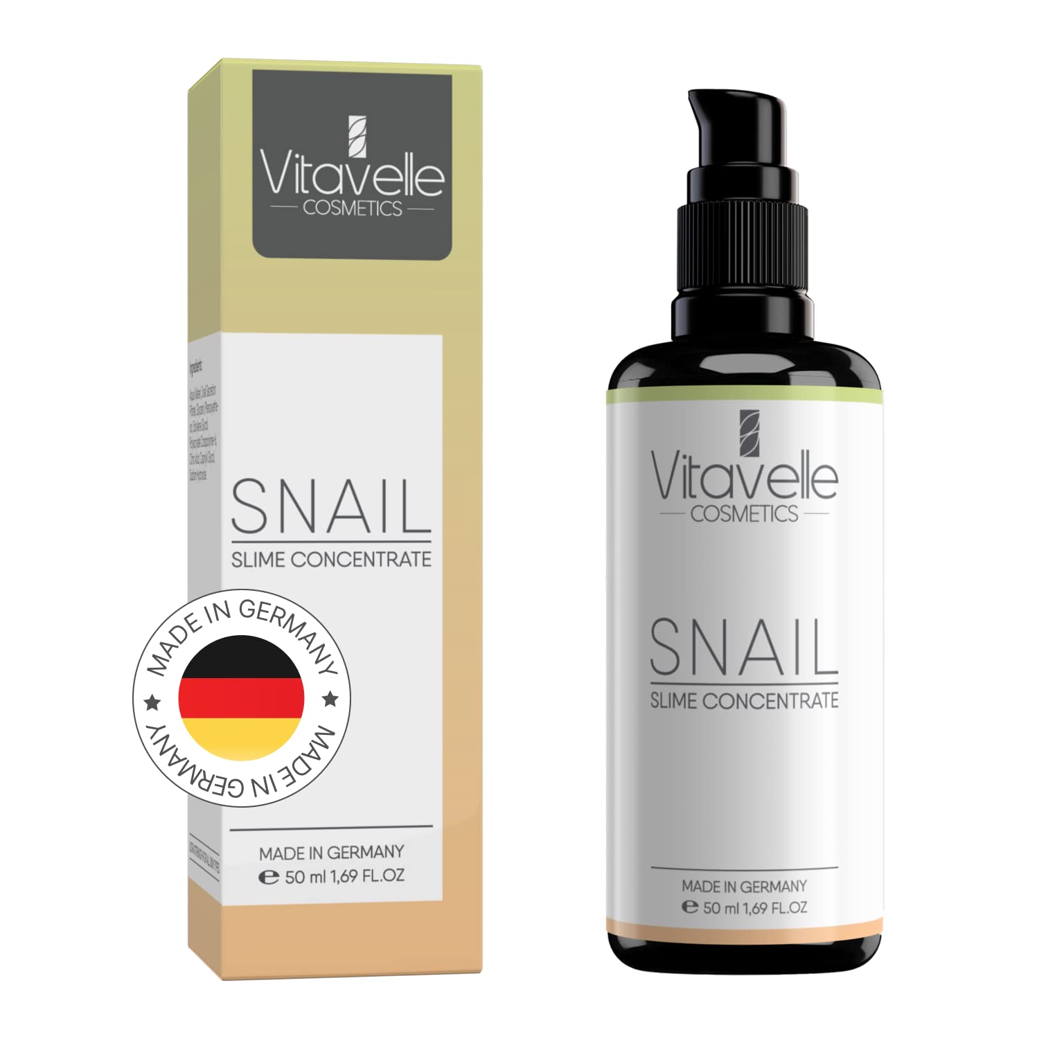 VITAVELLE Snail Mucin Concentrate Serum 1.69 Fl Oz – Hydrating & Firming Face Serum for Smooth-Looking Skin