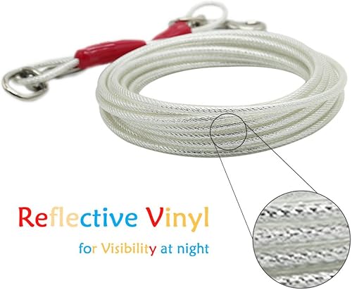 Miniatura 10 de Petest Estaca en espiral de 16 pulgadas con cable reflectante de 15 pies para perros medianos de hasta 60 libras