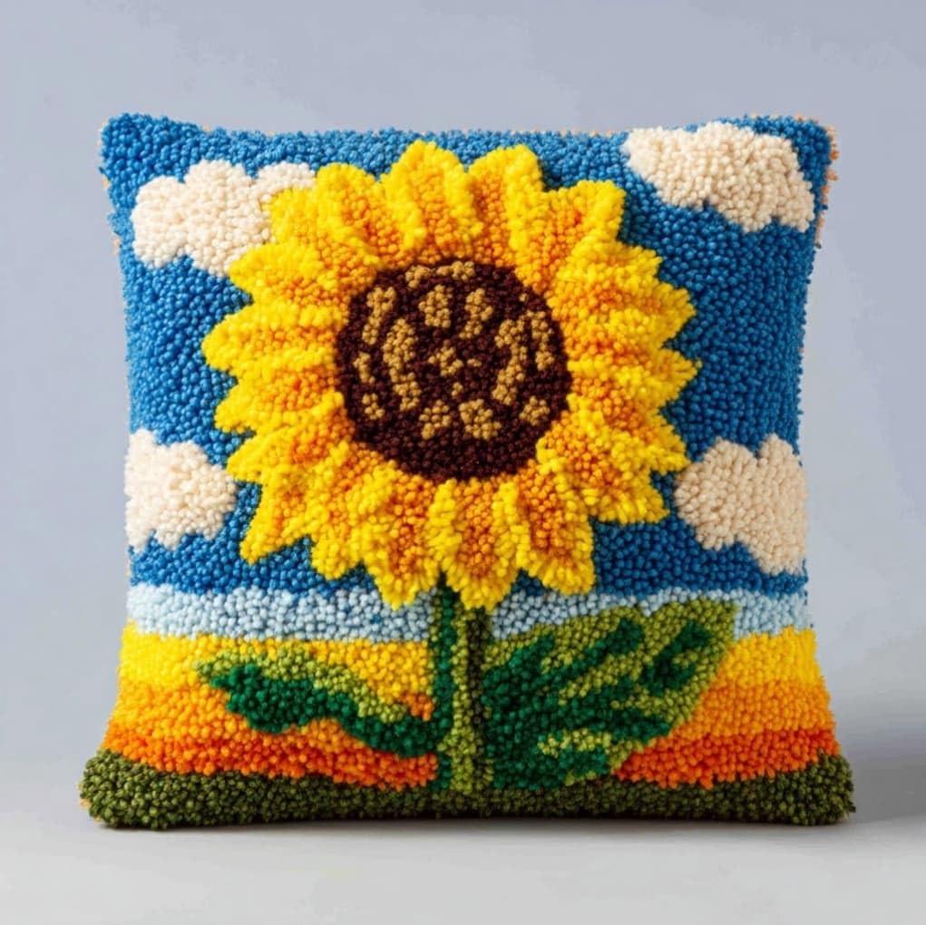 Axiangzik Sunflower Flowers Diy Latch Hook Kits 43X43cm,